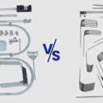 Side-by-side comparison of Bookwalter Retractor ring frame and Omni Retractor wishbone components